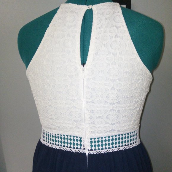 Papaya Two-Toned Textured Maxi Dress Sz L - Picture 5 of 16